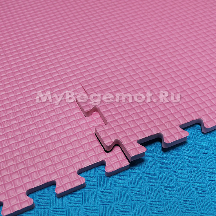 Мягкие модульные плитки-пазлы (мелкий пазл) 100х100x1 см, розовые