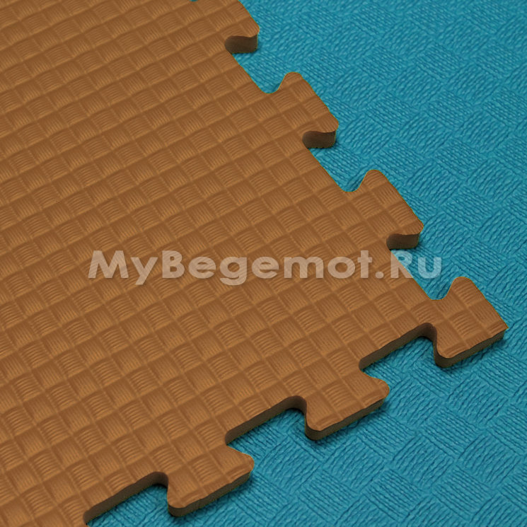 Мягкий пол, коврики-пазлы  (мелкий пазл) 100х100x1 см, коричневые