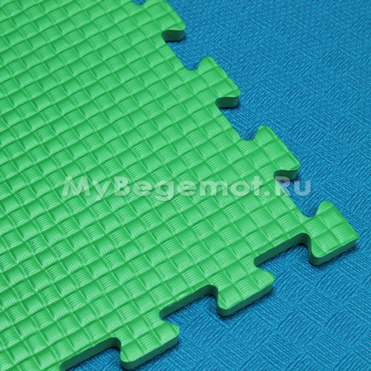 Мягкий пол, коврики-пазлы  (мелкий пазл) 100х100x1 см, зелёные