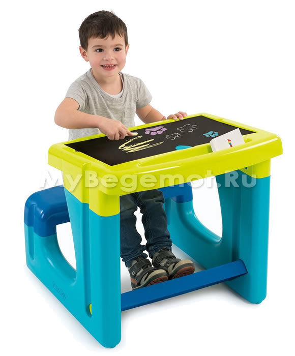 Детская парта с двухсторонней доской для рисования Smoby 420101