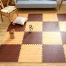 Мягкие модульные плитки-пазлы под дерево 60x60 см "Темный паркет"